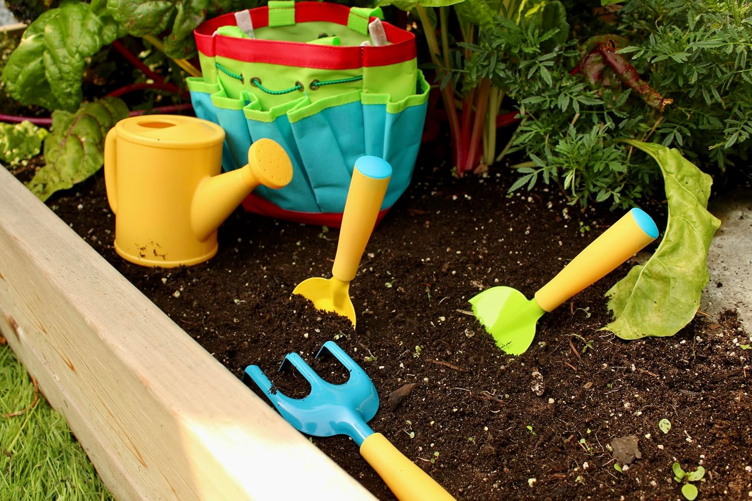 Kids Garden Tool Set – All-in-One Gardening Kit with Trowel, Shovel, Rake, Watering Can & Tote Bag – Durable, Safe & Fun Outdoor Activity for Children Ages 3+ - Image 4