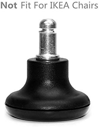 Bell Glides Replacement Office Chair or Stool Swivel Caster Wheels to Fixed Stationary Castors, Low Profile Bell Glides with Soft Rubber Bottom Instead of Self Felt Pads, Chair Feet Wheel Stopper - Image 6