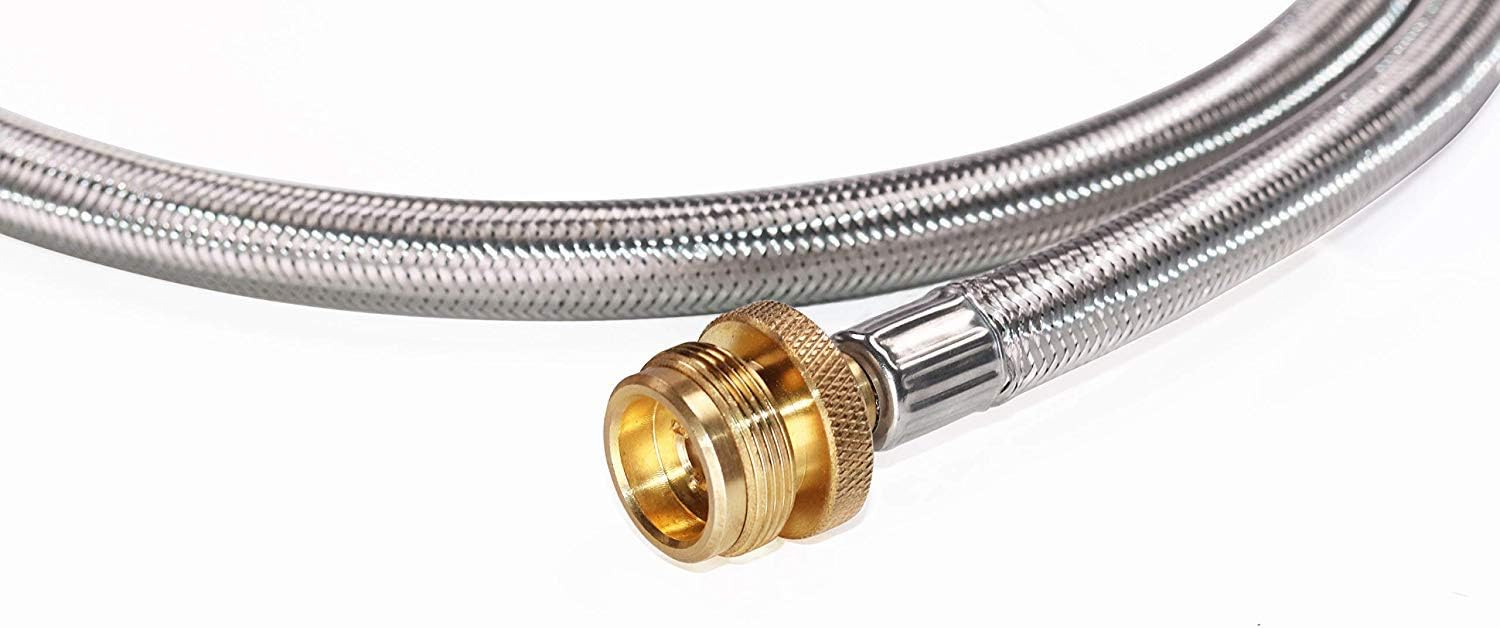 6 Feet Stainless Braided Hose Adapter With Tank Gauge, 1 lb to 20 lb Propane Converter for Stove, Tabletop Grill and More 1lb Portable Appliance - Image 5