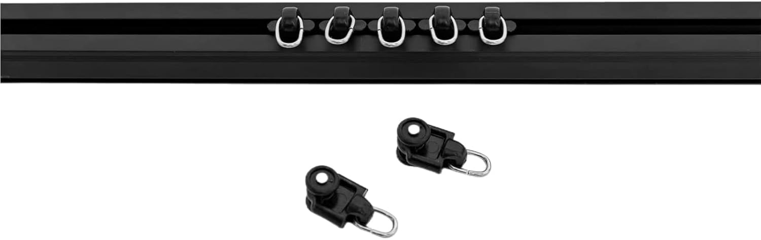 Curtain Tracks Ceiling Wall Mounted Heavy-Duty Curtains Rails Room Divider Curtain Track for Living Room Bedroom Room Shower Divider Pulley Black, 30pcs - Image 3