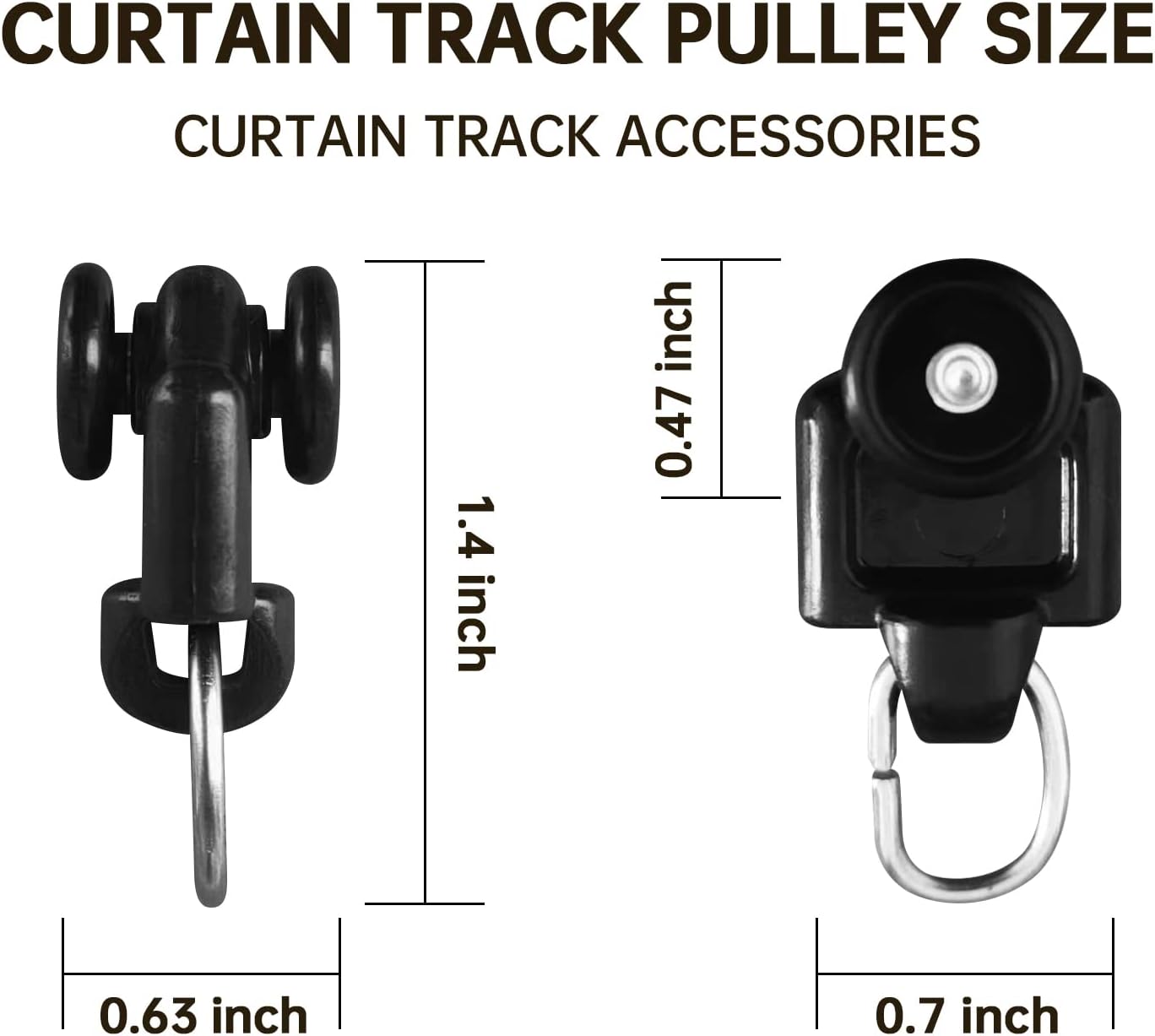 Curtain Tracks Ceiling Wall Mounted Heavy-Duty Curtains Rails Room Divider Curtain Track for Living Room Bedroom Room Shower Divider Pulley Black, 30pcs - Image 4