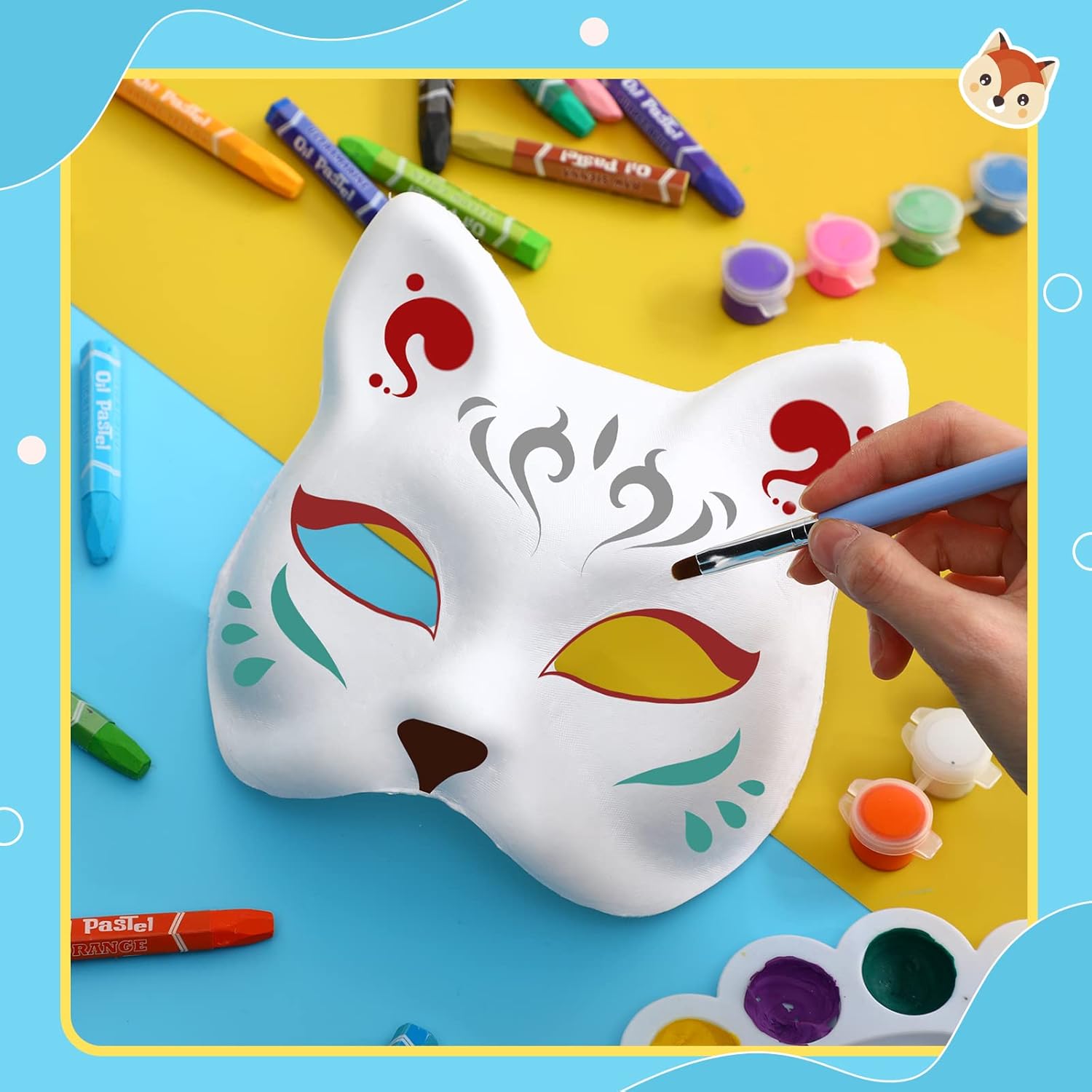 20 Pcs Cat Masks White Blank Therian Masks for Masquerade Halloween Cosplay Parties Costume Accessories - Image 2