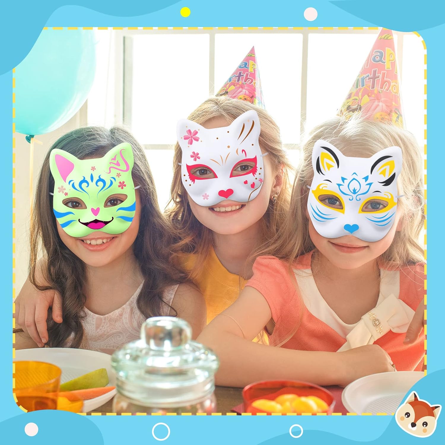 20 Pcs Cat Masks White Blank Therian Masks for Masquerade Halloween Cosplay Parties Costume Accessories - Image 5