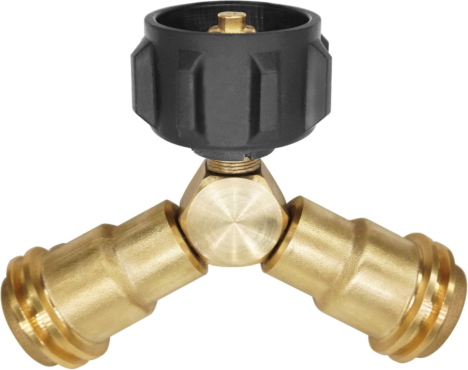Propane Splitter, 2 Way LP Gas Adapter Tee Connector for 20lb Propane Tank Cylinder, Work with BBQ Grills, Camping Stoves, Gas Burners, Heater - Image 1