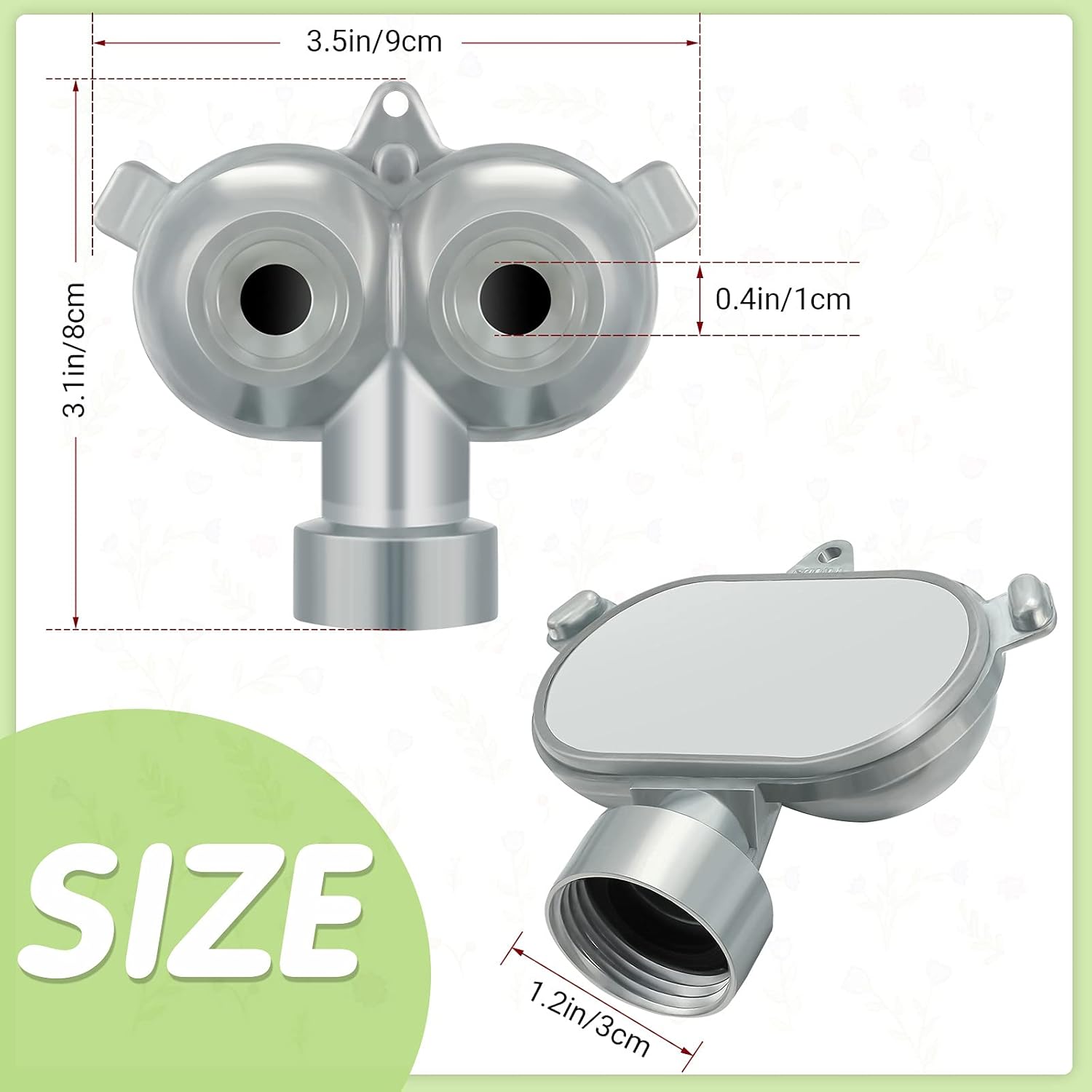 2 Pcs Circle Pattern Twin Spot Sprinkler Metal Lawn Garden Rotating Water Spray Sprinkler 360 Degree for Lawn Yard, Silver - Image 2