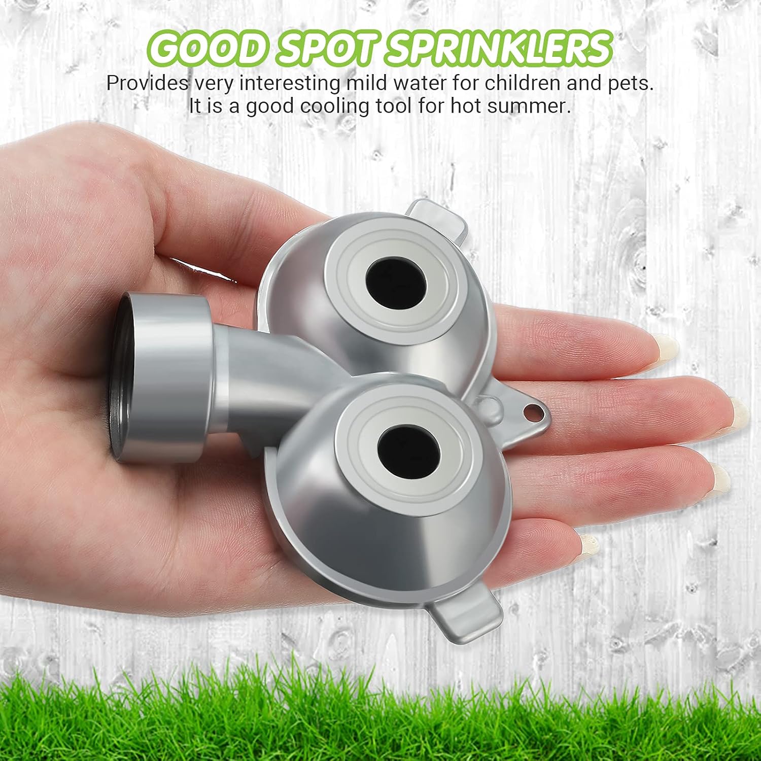 2 Pcs Circle Pattern Twin Spot Sprinkler Metal Lawn Garden Rotating Water Spray Sprinkler 360 Degree for Lawn Yard, Silver - Image 5