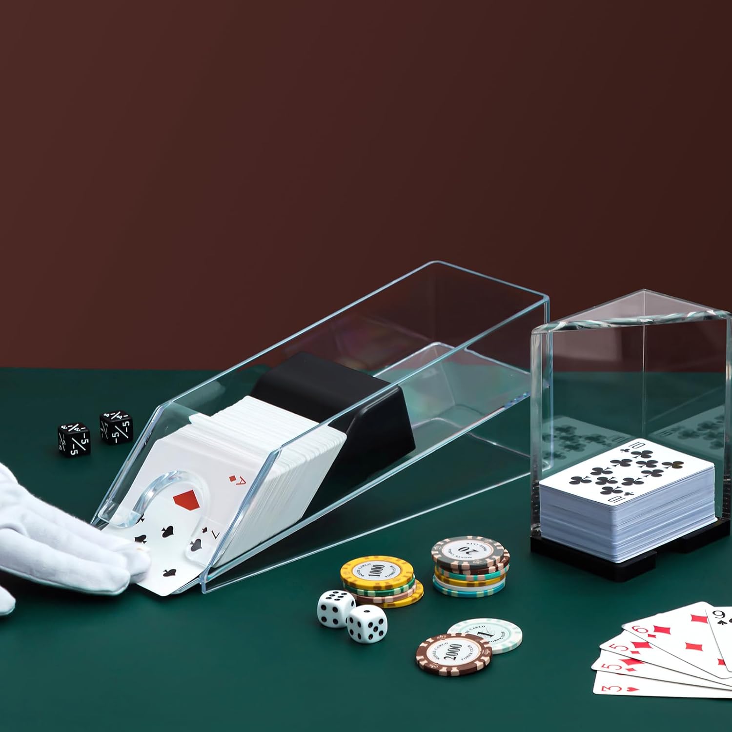 Blackjack Shoe and Discard Tray Clear Acrylic Blackjack Dealing Shoe Card Dispenser for Playing Cards Discard Holder Trays for Game Poker Accessories(6 Deck) - Image 5