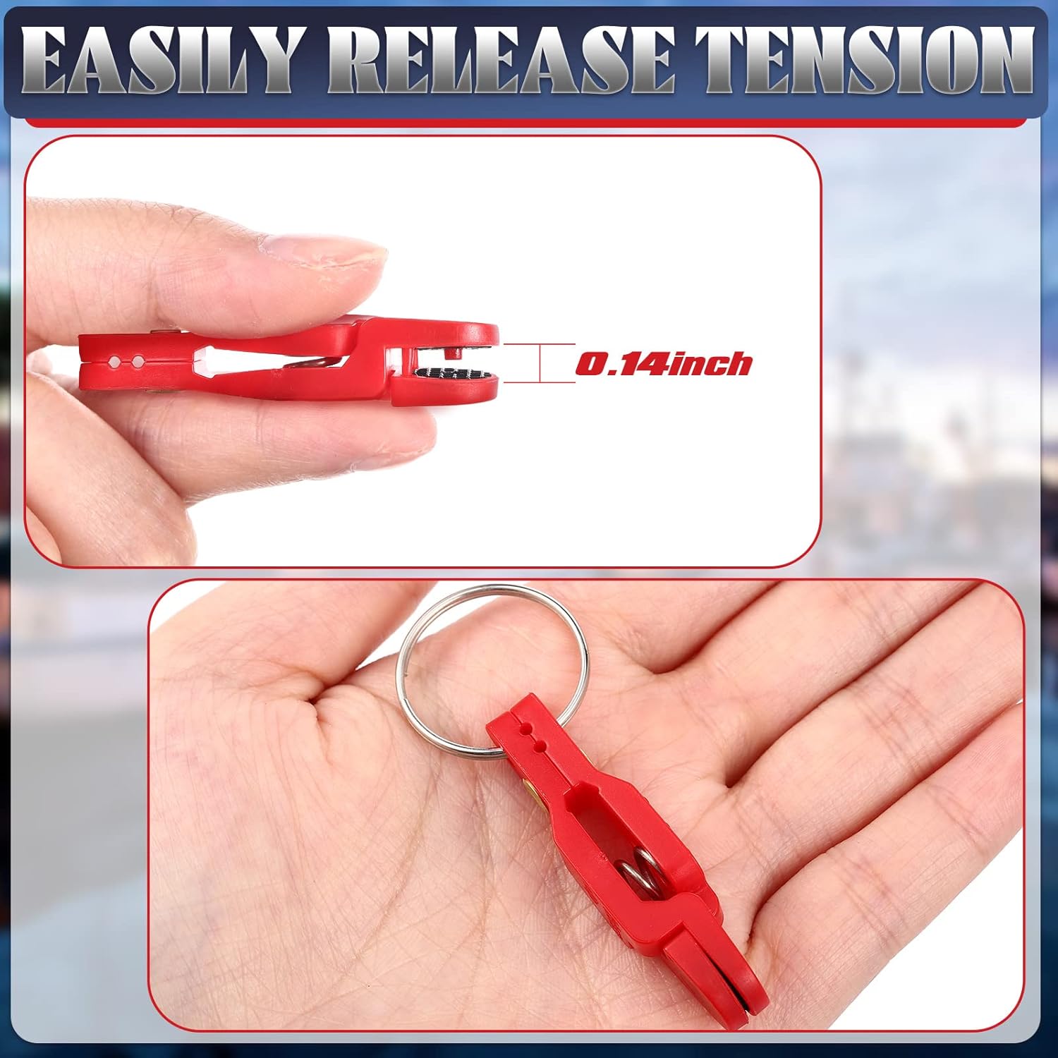 20 Pieces Heavy Tension Snap Release Clips Padded Trolling Clips with Key Ring for Weight Planer Board Offshore Kites Downrigger Fishing - Image 3