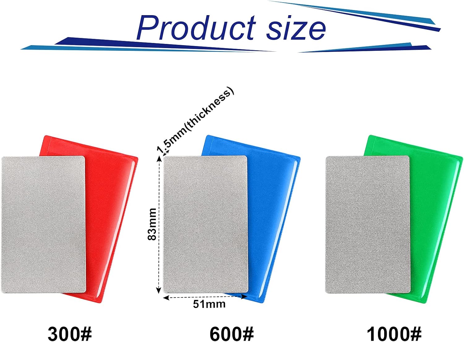 3 Pieces Credit Card Size Sharpening Stone 300# 600# 1000# Credit Card Diamond File Set Card Sized- Extra-Fine, Fine and Coarse Diamond - Image 2