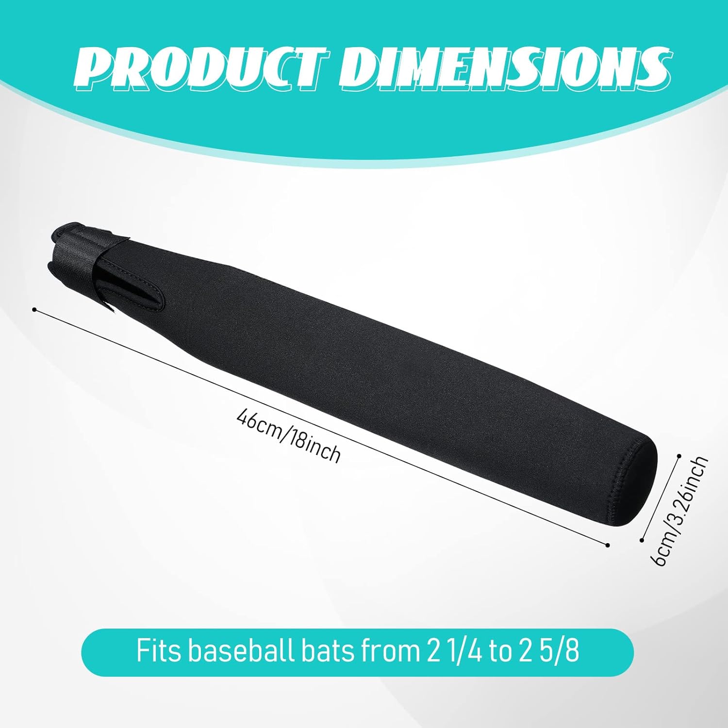 4 Pcs Baseball Bat Sleeve Softball Bat Warmer Batting Training for Composite Cover Warmer Sport Sleeve Protector Reduces Vibration, Black - Image 3