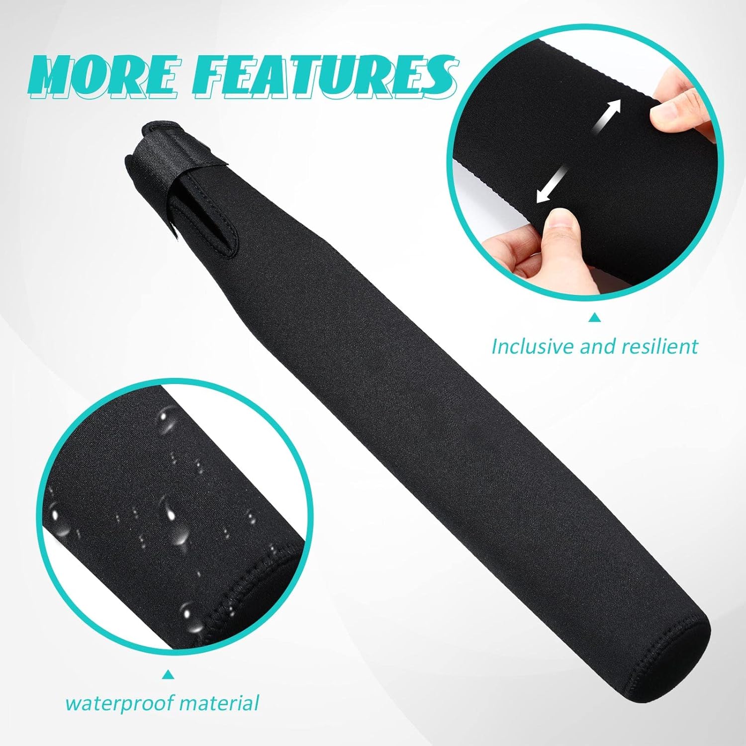 4 Pcs Baseball Bat Sleeve Softball Bat Warmer Batting Training for Composite Cover Warmer Sport Sleeve Protector Reduces Vibration, Black - Image 5