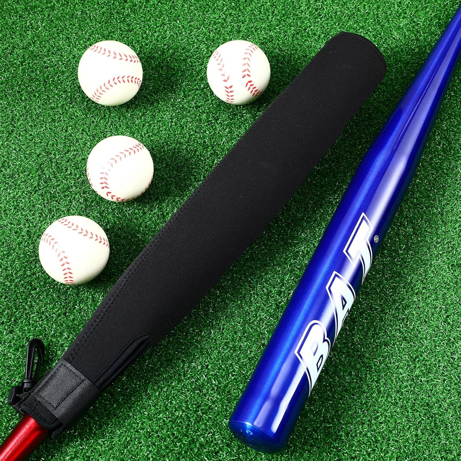 4 Pcs Baseball Bat Sleeve Softball Bat Warmer Batting Training for Composite Cover Warmer Sport Sleeve Protector Reduces Vibration, Black - Image 7