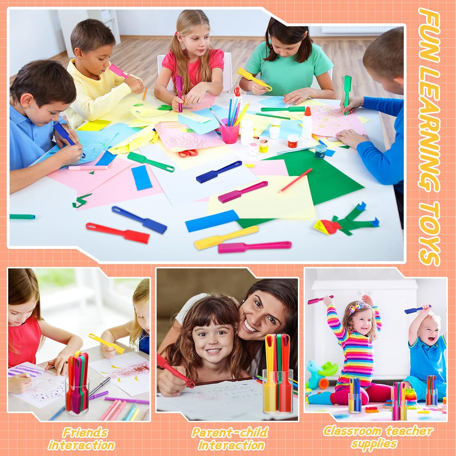 Magnet Wands for Kids Classroom Educational Learning Kits Rainbow Magnetic Wand Bulk 8 Inch Preschool Science Experiment Tools Learning Toys Bingo Games, 6 Colors (12 Pcs) - Image 3