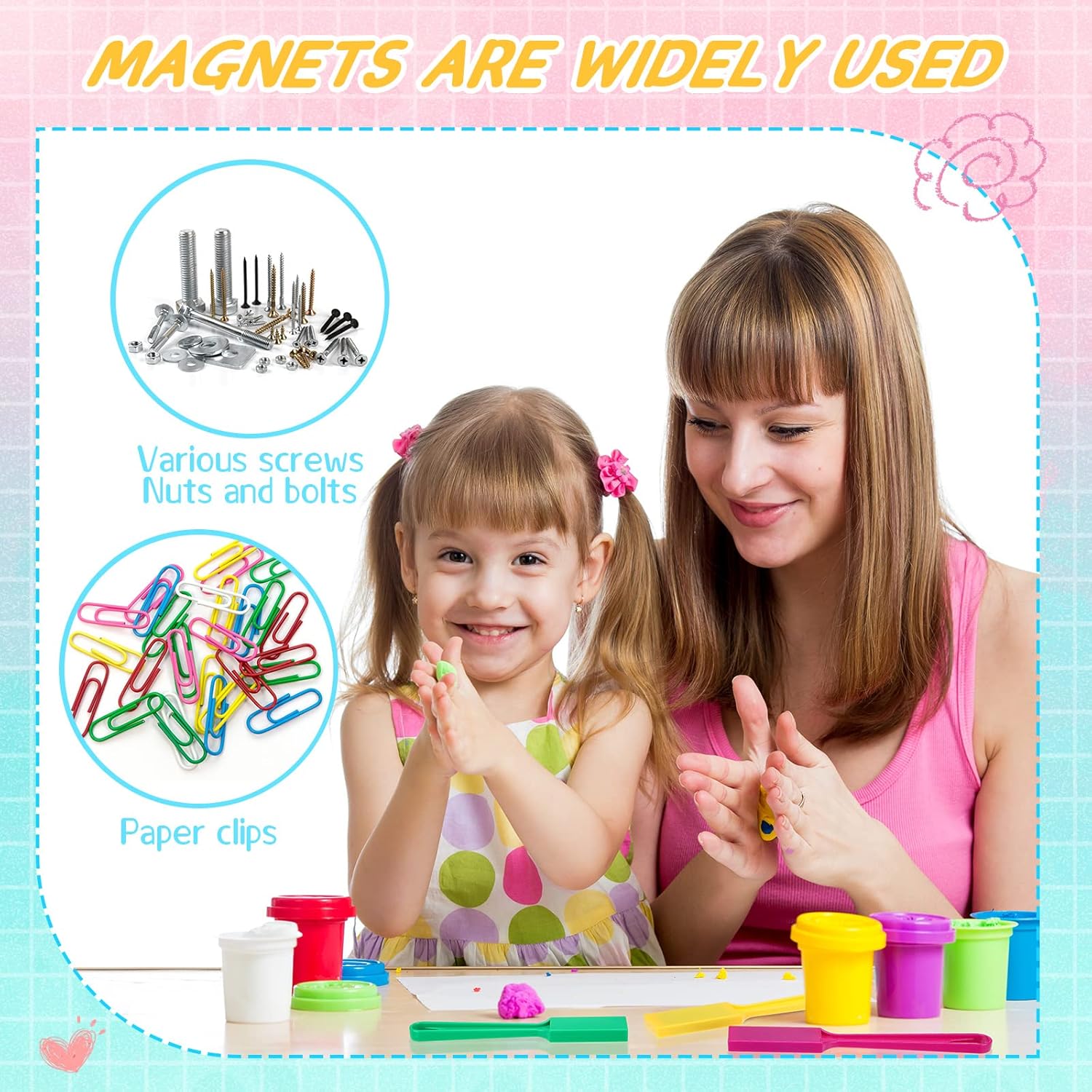 Magnet Wands for Kids Classroom Educational Learning Kits Rainbow Magnetic Wand Bulk 8 Inch Preschool Science Experiment Tools Learning Toys Bingo Games, 6 Colors (12 Pcs) - Image 4