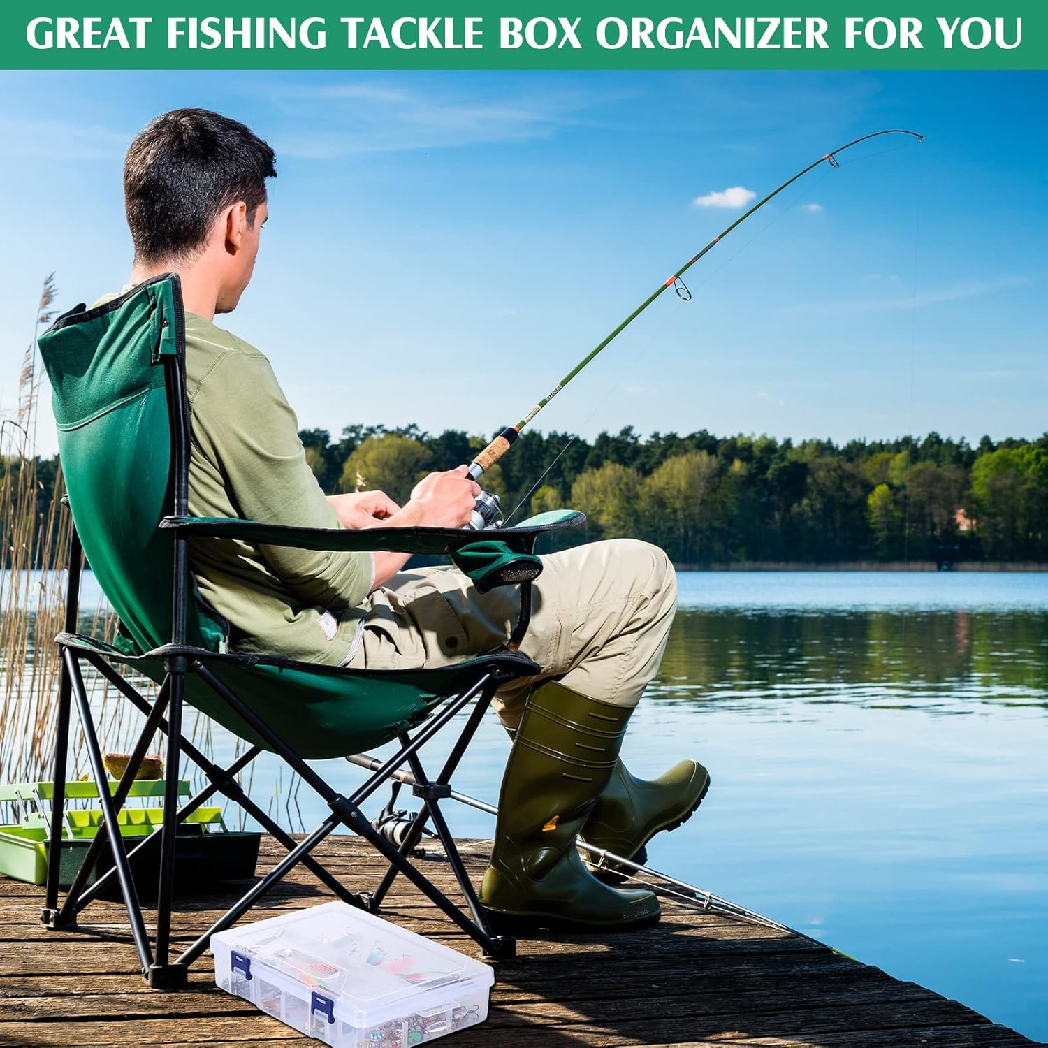 6 Pack Fishing Tackle Box Organizer Storage Clear Fishing Box with Movable Tray Plastic Waterproof Compartment Organizer for Lure Container Craft Beads Jewelry - Image 6