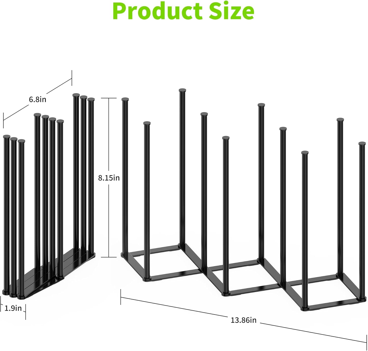Collapsible Bottle Drying Rack, Foldable Baby Bottle Drying Rack, Portable Drainer Stand Holder for Water Bottles, Cup, Reusable Silicone Bag, Cutting Board (Black) - Image 2