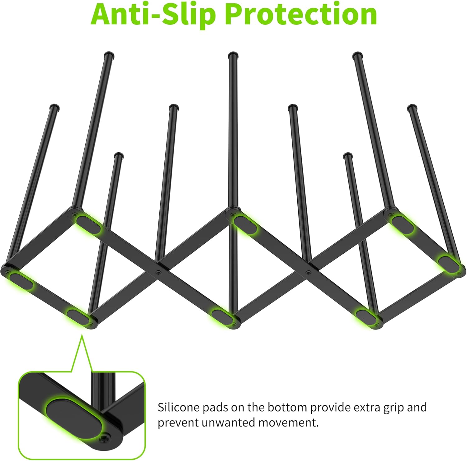 Collapsible Bottle Drying Rack, Foldable Baby Bottle Drying Rack, Portable Drainer Stand Holder for Water Bottles, Cup, Reusable Silicone Bag, Cutting Board (Black) - Image 6