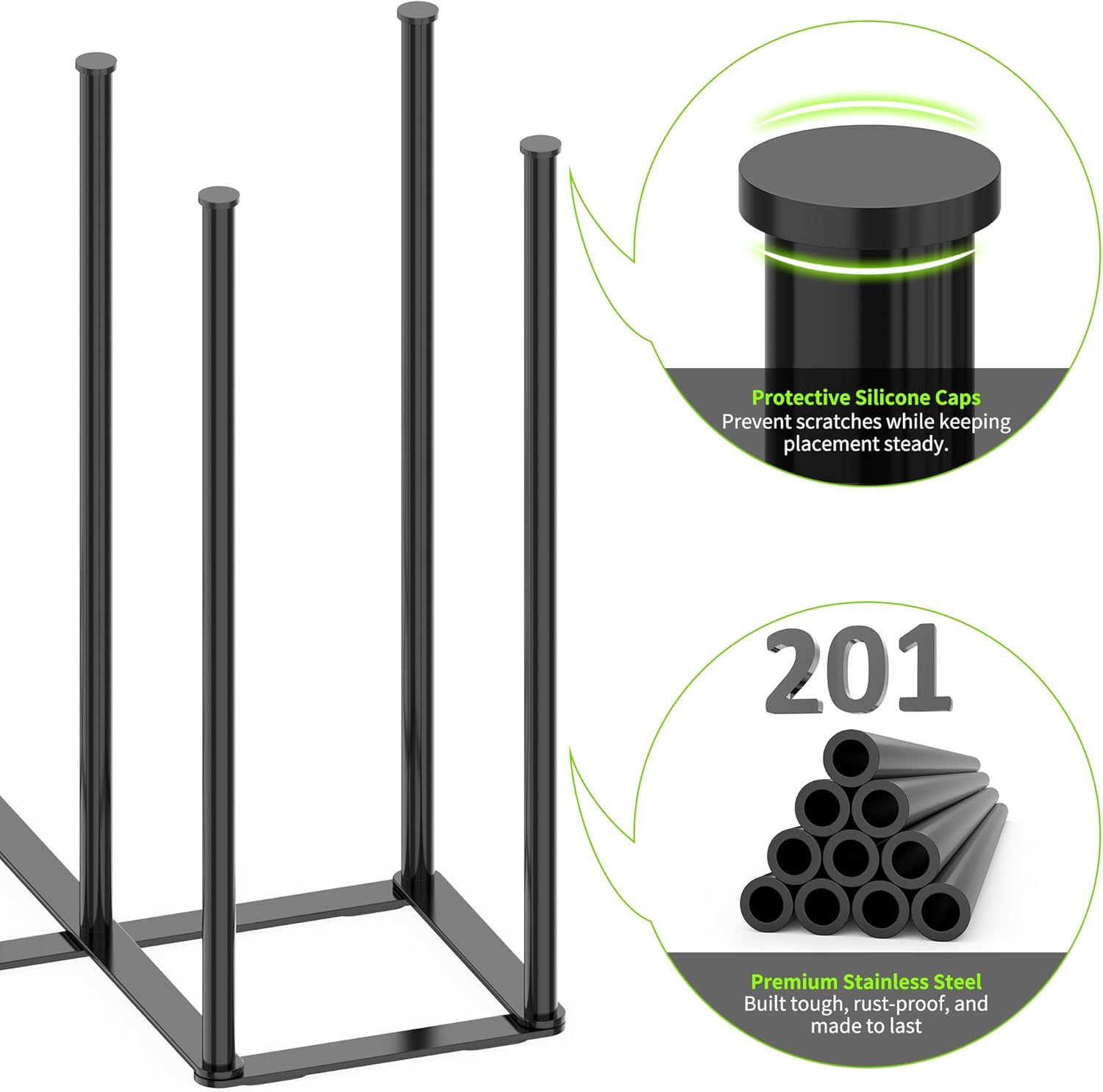 Collapsible Bottle Drying Rack, Foldable Baby Bottle Drying Rack, Portable Drainer Stand Holder for Water Bottles, Cup, Reusable Silicone Bag, Cutting Board (Black) - Image 8