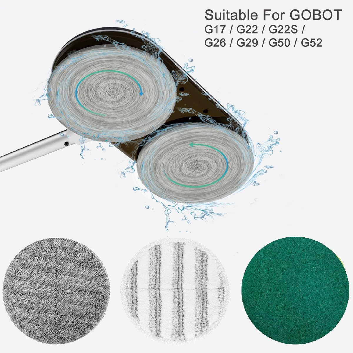 Electric Mop Pads Replacement Cleaning Scrubber Mop Pads, 6.3 inches - Image 4