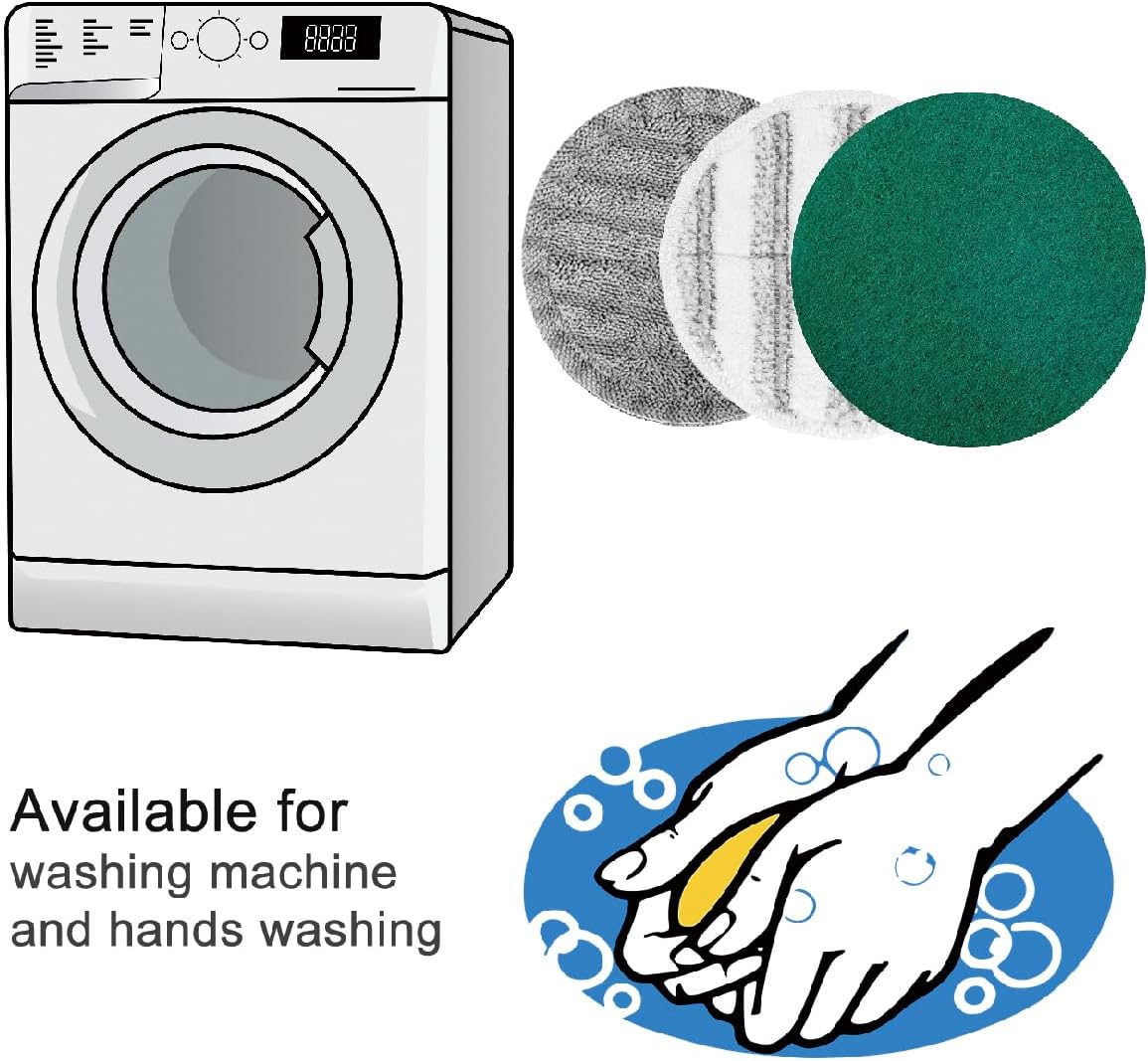 Electric Mop Pads Replacement Cleaning Scrubber Mop Pads, 6.3 inches - Image 5