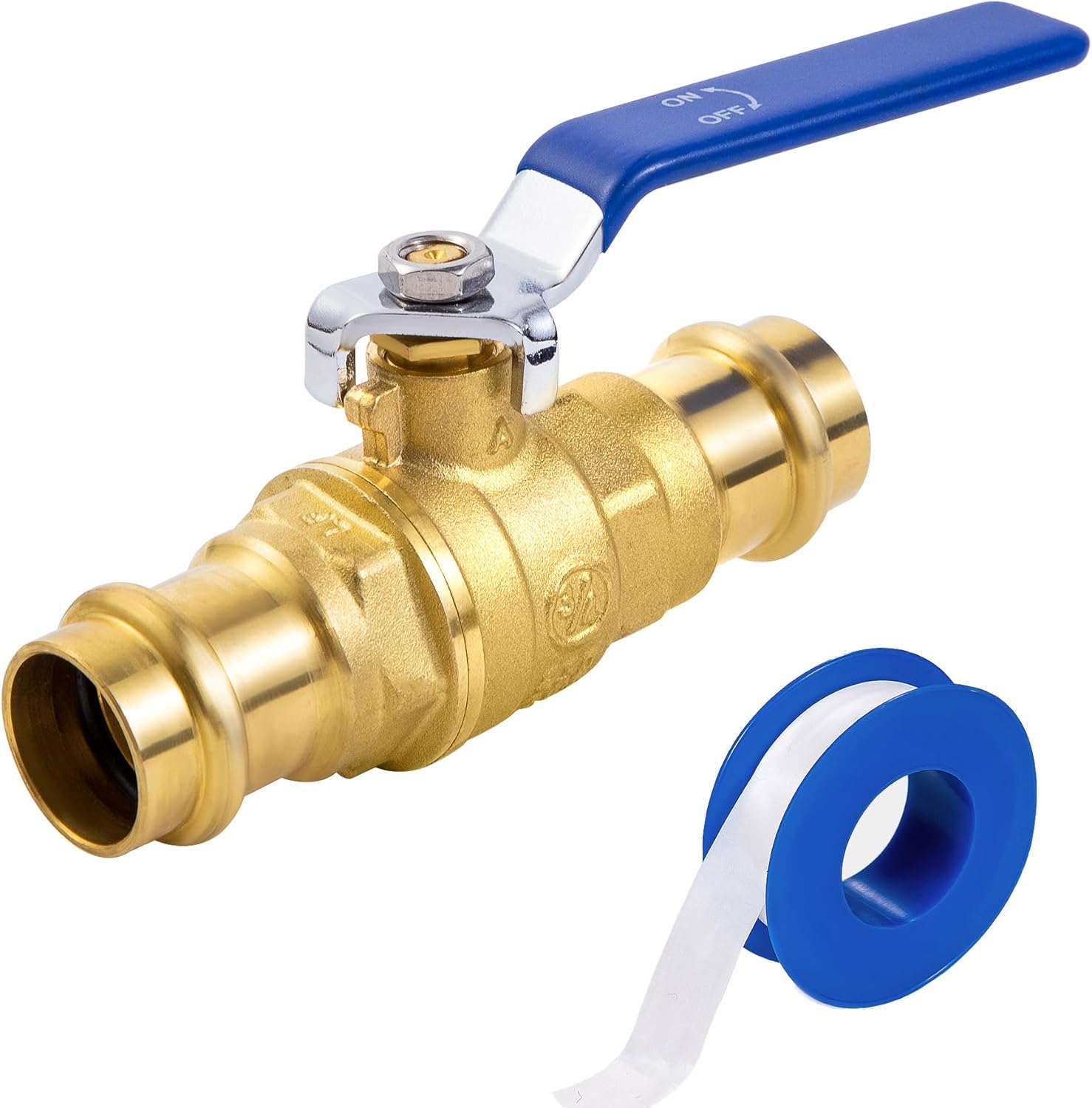 3/4 in Lead-Free Press Ball Valve,Press into 3/4