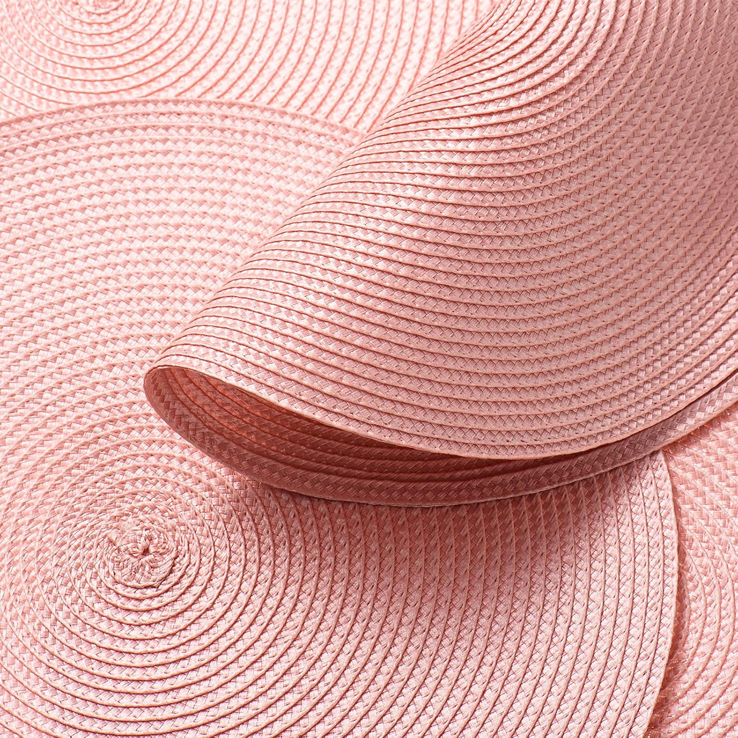 Round Braided Placemats 15 Inch Round Table Mats for Dining Tables Natural Woven Heat Resistant Place mats Set of 6 (Pink) - Image 4
