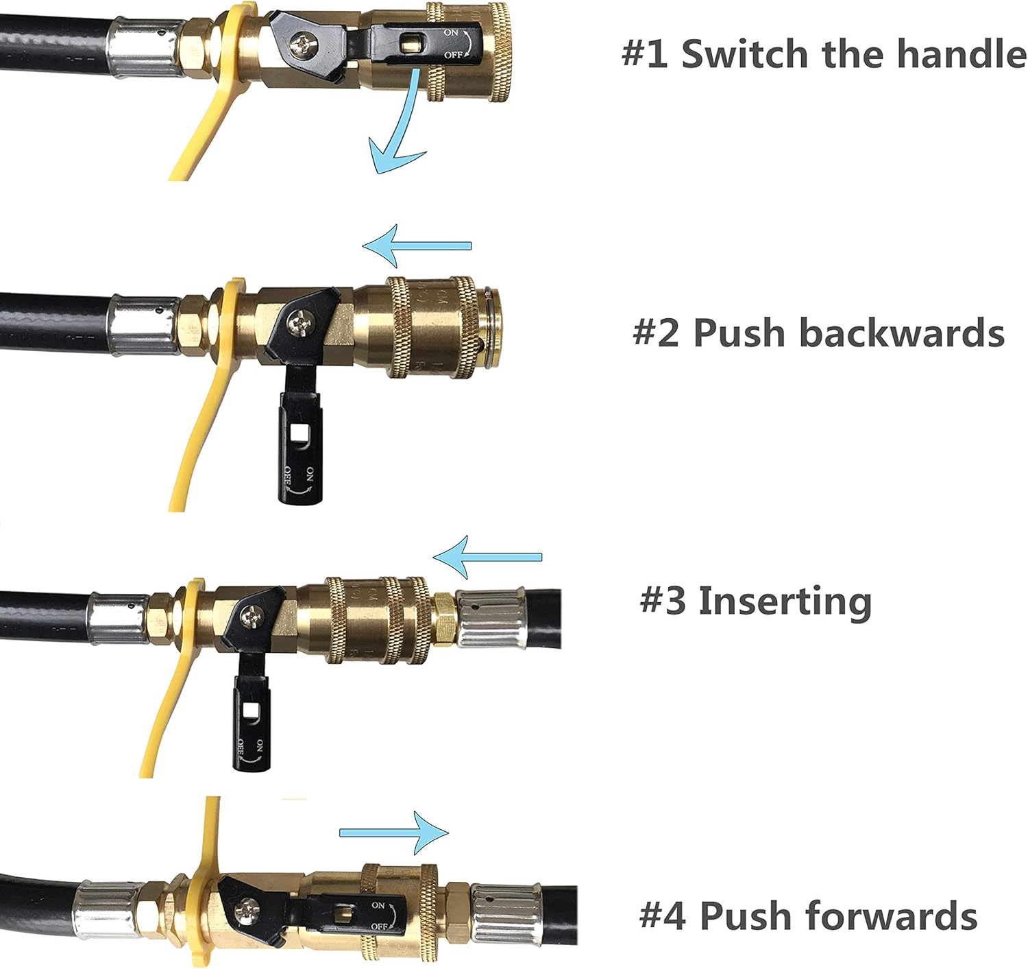 12 feet Low Pressure Propane RV Quick Connect Extension Hose, 1/4