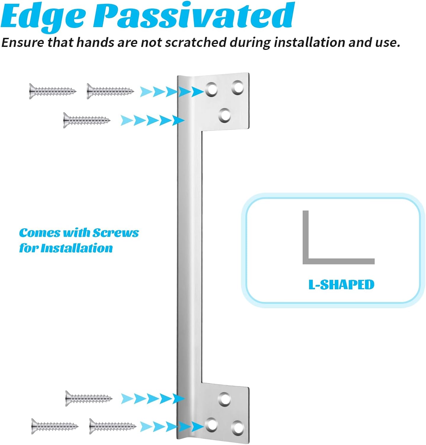 2 Pcs Door Latch Guard Plate 7 Inch Outswing Angle Latch Protector Shield L Shaped Security Reinforcement Striker Plates to Block Access to Door Lock Deadbolt - Image 4