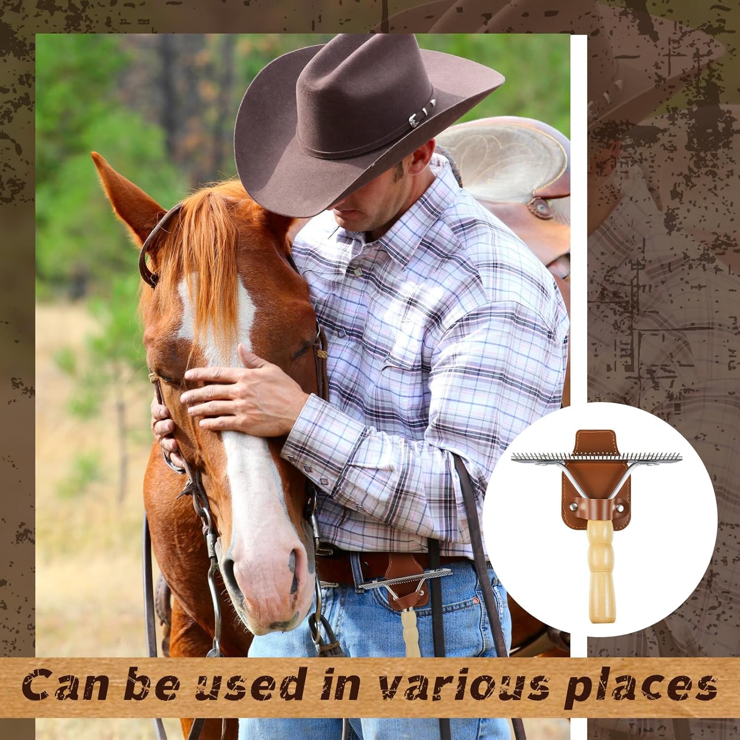 1 Set Cattle Show Comb Brush Holder Livestock Supplies for Cattle Horse Grooming Brush Show Comb with Wood Handle for Cow Livestock Brushes Pet Dog Cattlel Cows Goat Sheep - Image 6