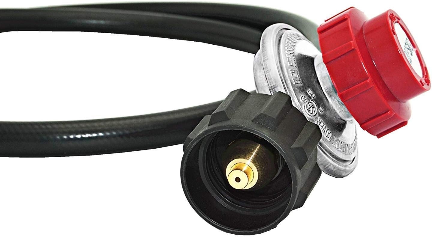 4 FT 0-30 PSI Adjustable High Pressure Propane Regulator and Hose with Gauge, Fits for Grill Burner Turkey Fryer Cooker Firepit Forge and More - Image 3