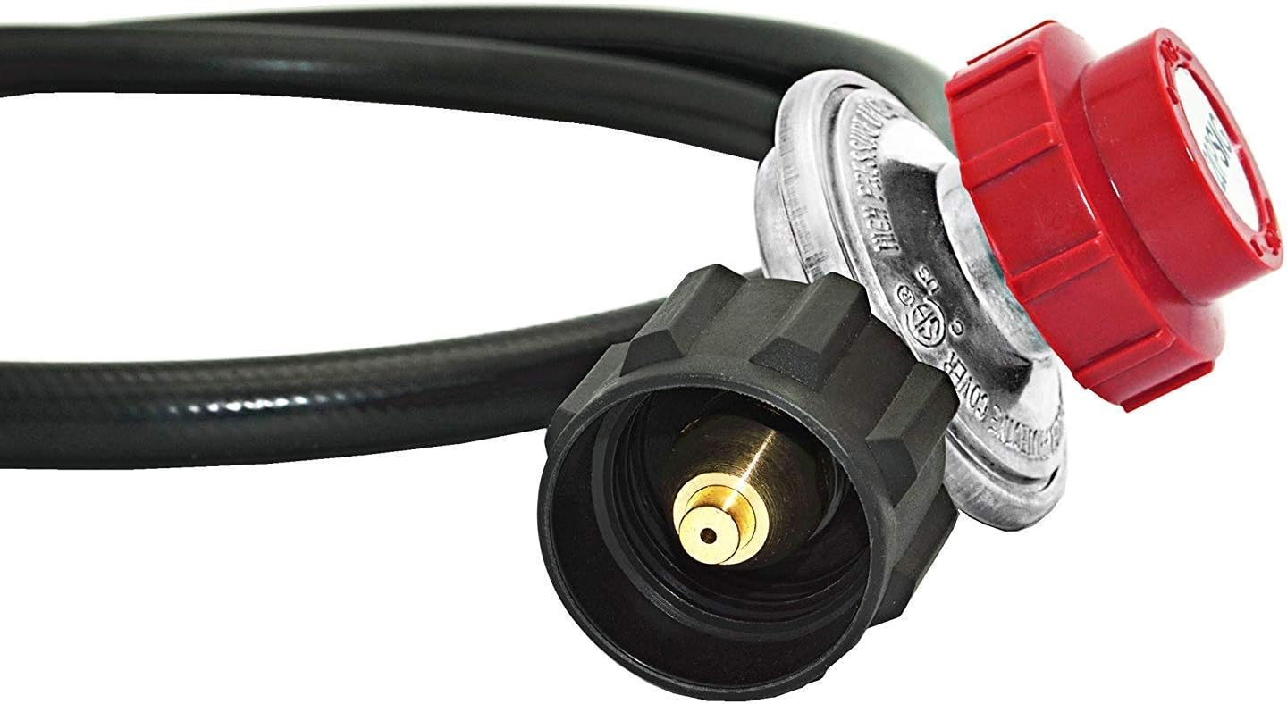 4 FT 0-30 PSI Adjustable High Pressure Propane Regulator and Hose with Gauge, Fits for Grill Burner Turkey Fryer Cooker Firepit Forge and More - Image 4
