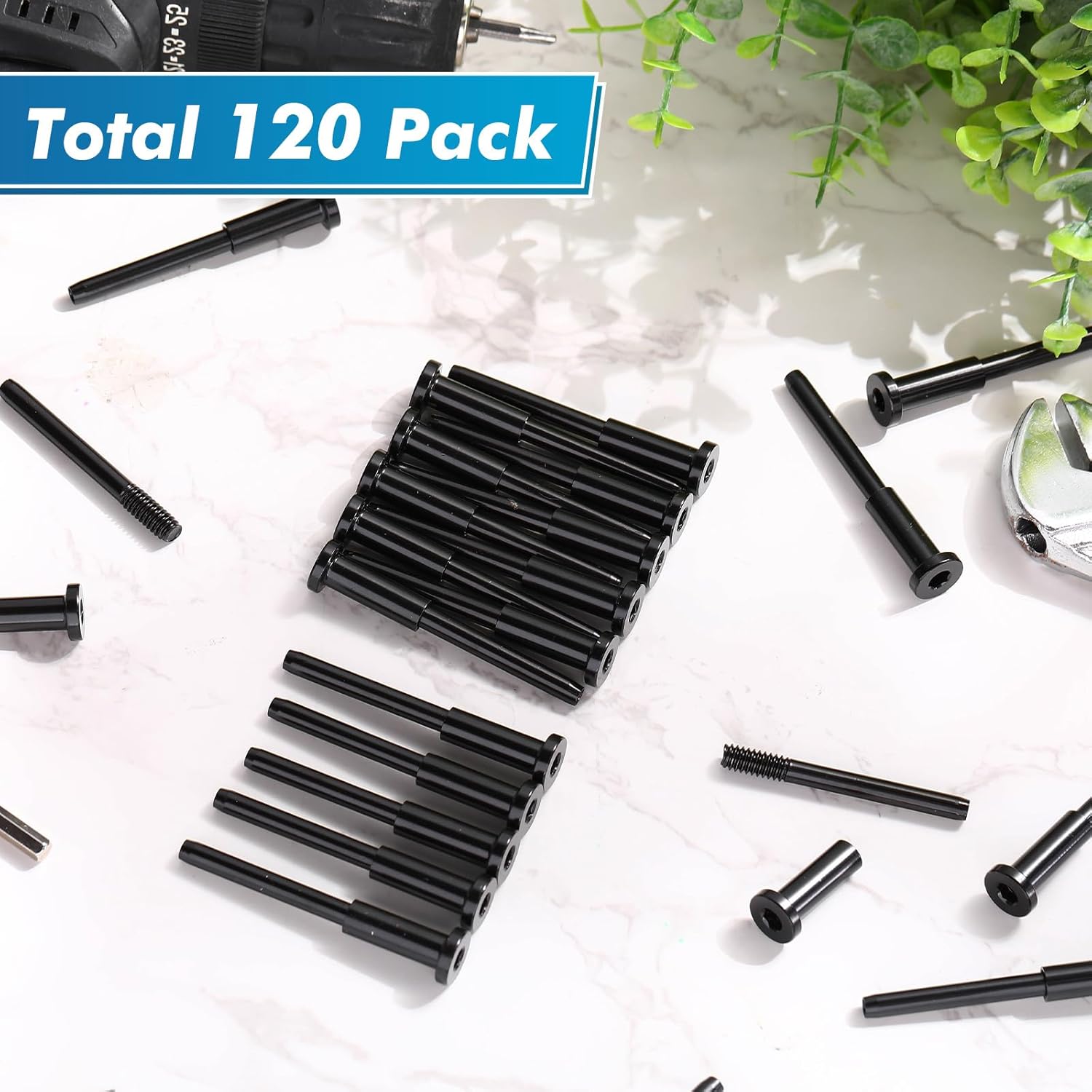 120 Pack Invisible Cable Railing kit, T316 Stainless Steel 1/8