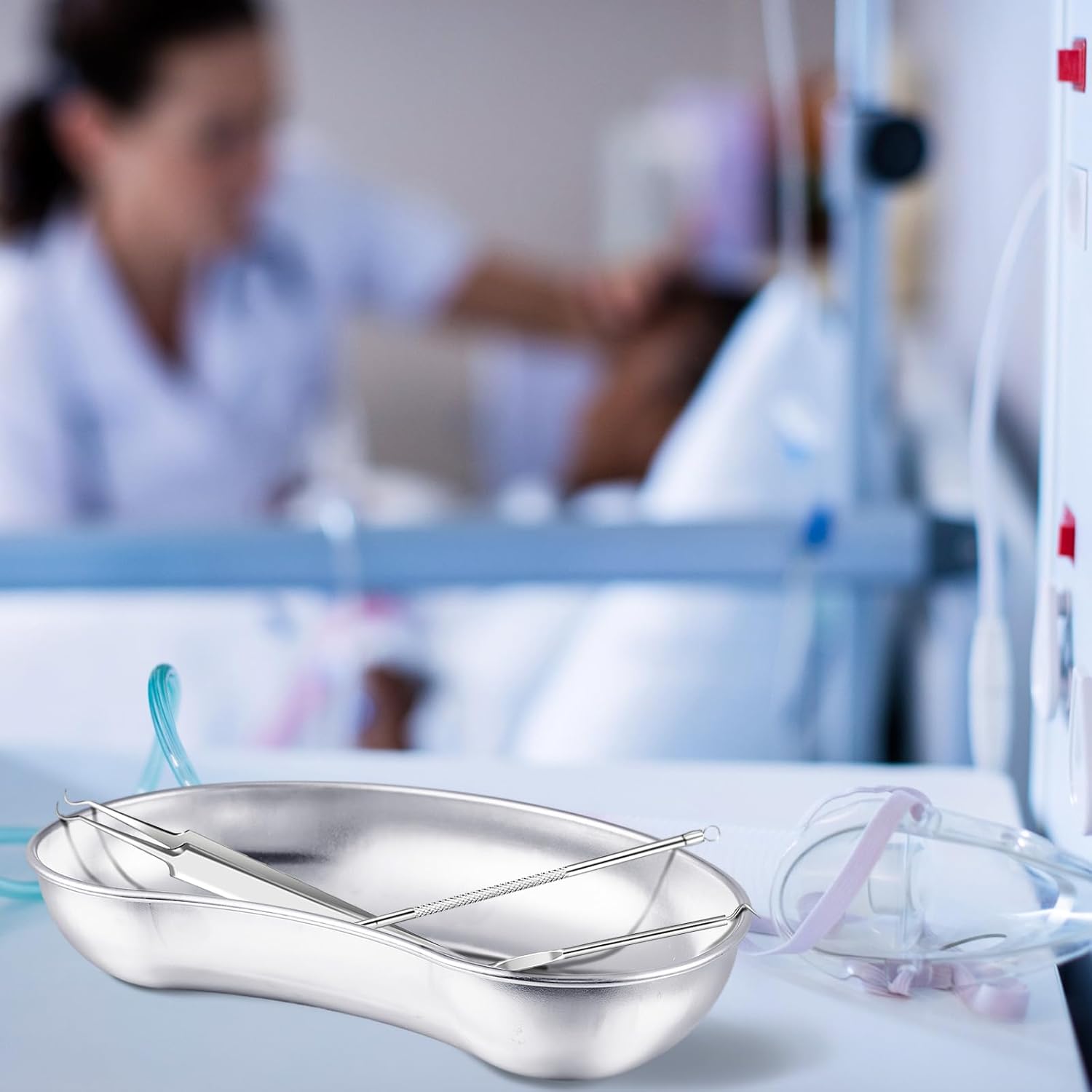 6 Pcs Stainless Steel Kidney Tray 8'' Medium Kidney Shaped Emesis Basin Surgical Medical Tray pan Bowls Reusable Metal Dish Dental Lab Instruments Bathroom Soiled Dressings Medic Waster - Image 4