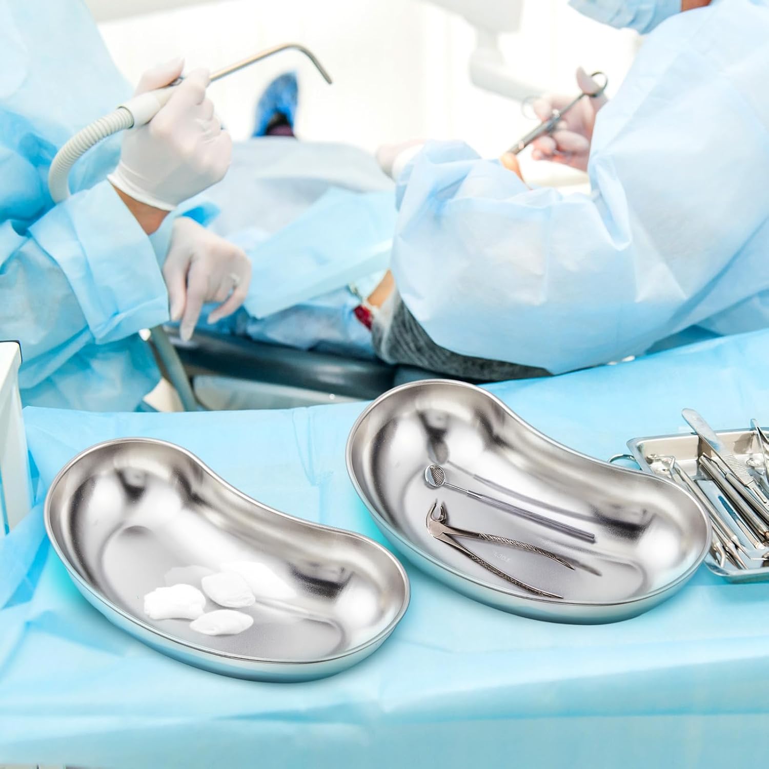 6 Pcs Stainless Steel Kidney Tray 8'' Medium Kidney Shaped Emesis Basin Surgical Medical Tray pan Bowls Reusable Metal Dish Dental Lab Instruments Bathroom Soiled Dressings Medic Waster - Image 5