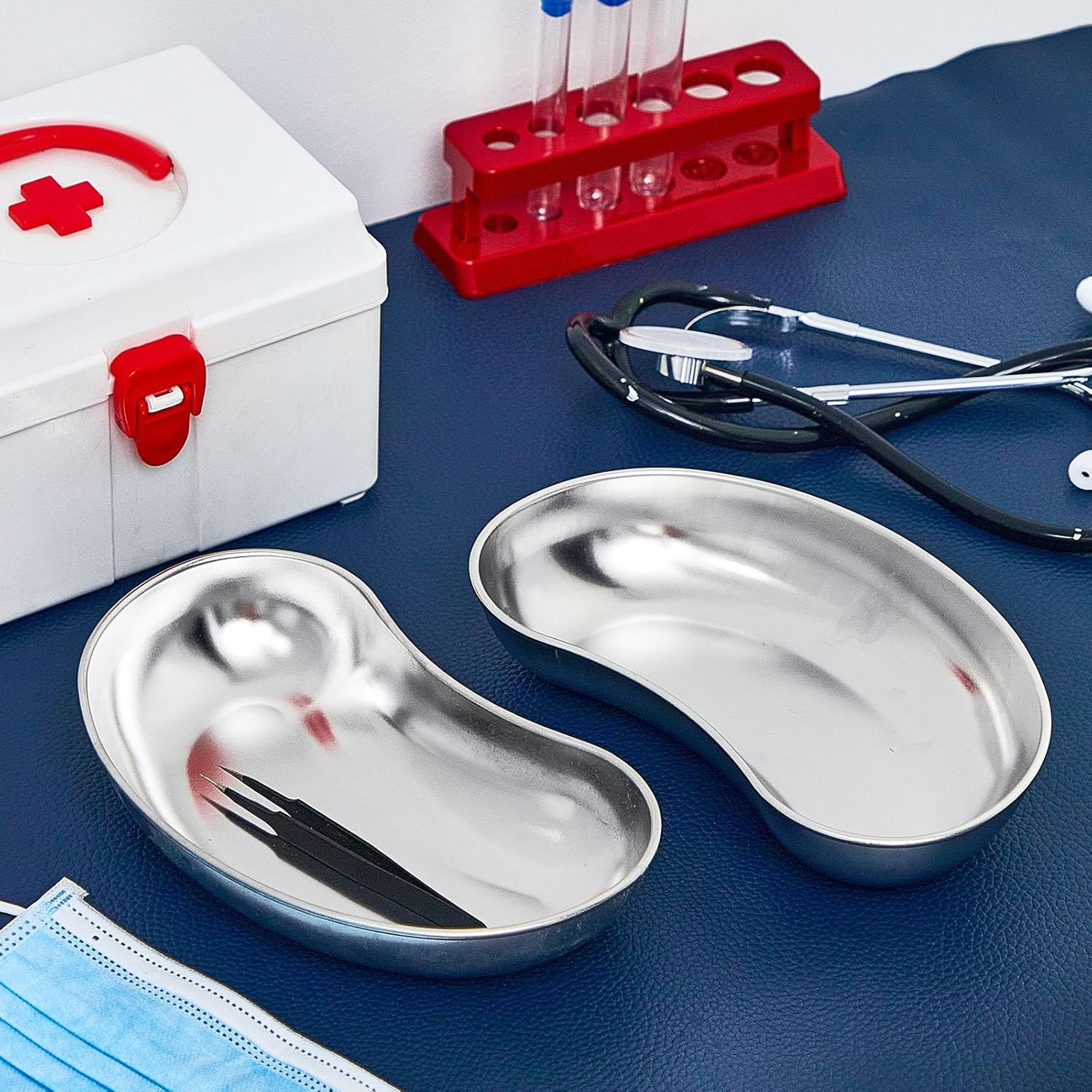 6 Pcs Stainless Steel Kidney Tray 8'' Medium Kidney Shaped Emesis Basin Surgical Medical Tray pan Bowls Reusable Metal Dish Dental Lab Instruments Bathroom Soiled Dressings Medic Waster - Image 7
