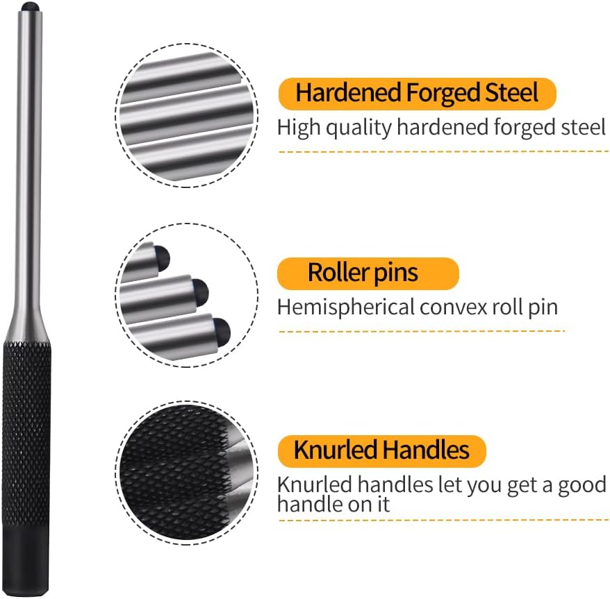 Pin Punch Set, 14pcs Removing Repair Tools, including Universal Block, Pin Punches and Hammer - Image 3