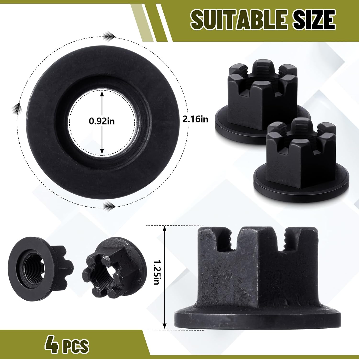 4 Pcs 501110 Rotary Cutter Castle Nut Compatible with King Kutter Rotary Cutter Gearbox 1