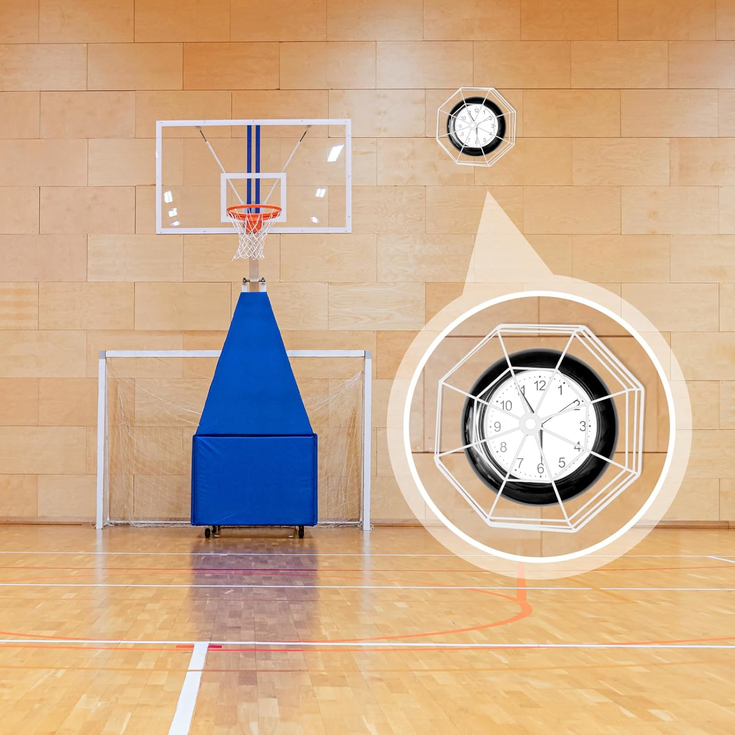 lulu Clock/Ball Damage Protector, Protective Coated Guard Device Safety Cover, 14.25 Inch Diameter, Iron, for Clock Damage Protector in The Gym - Image 5