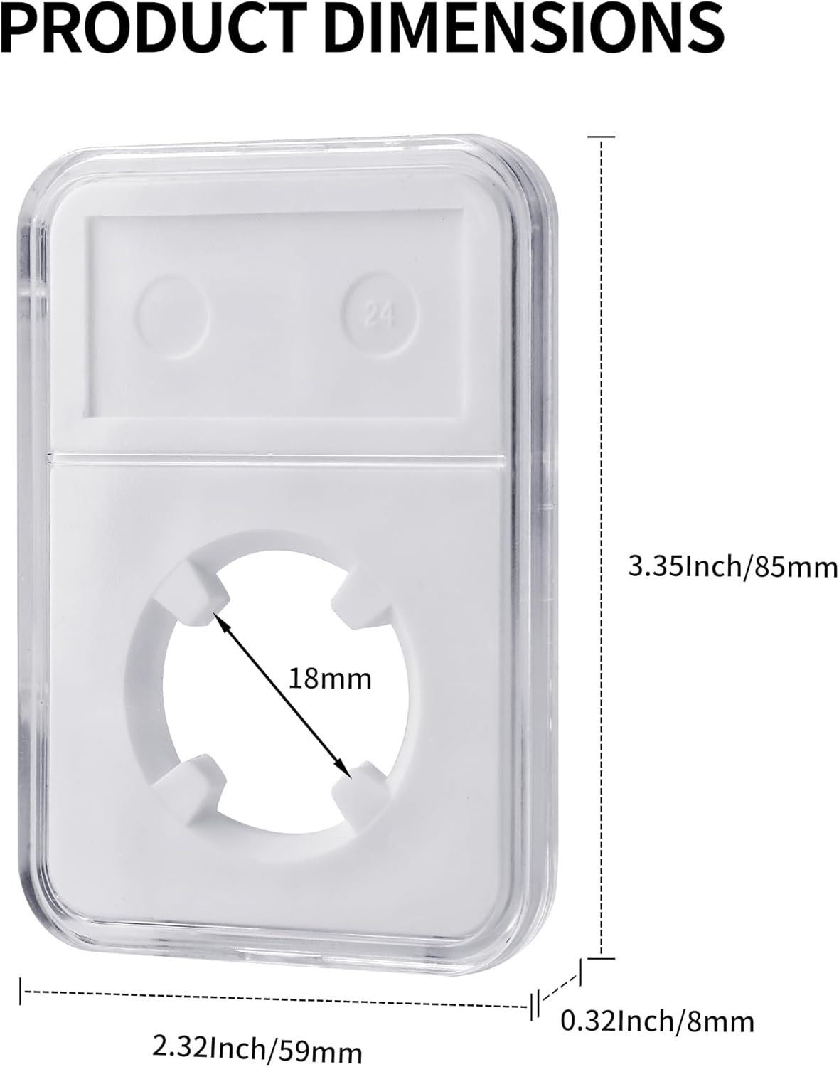 10-Pack 18mm Coin Slab Display Holder, Clear Acrylic Storage Case for Seated Liberty, Barber, Winged Liberty (Mercury), Roosevelt Dimes and Other 18mm Coins, Four-Point Fixation Coin Collection Box - Image 3