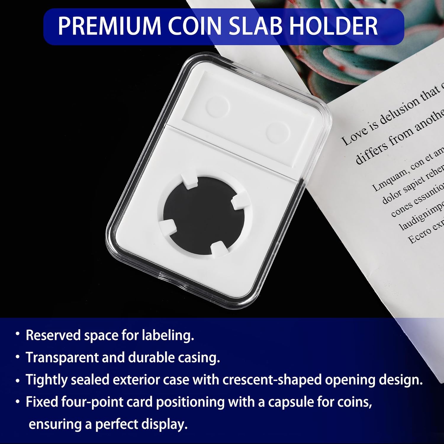 10-Pack 18mm Coin Slab Display Holder, Clear Acrylic Storage Case for Seated Liberty, Barber, Winged Liberty (Mercury), Roosevelt Dimes and Other 18mm Coins, Four-Point Fixation Coin Collection Box - Image 4