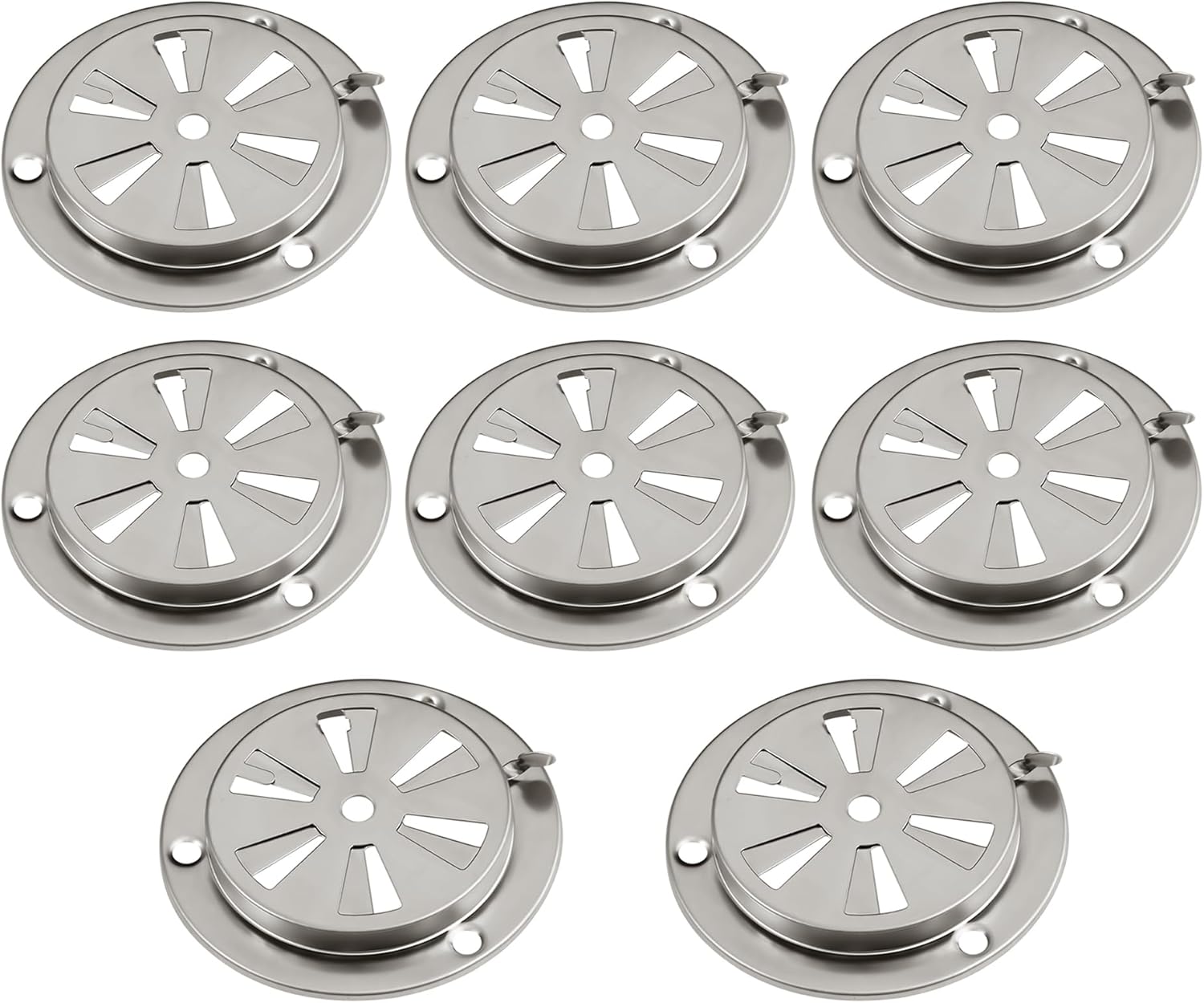 Stainless Steel BBQ Smoker Air Vent - Adjustable Grill Damper for Controlling Airflow - Replacement Parts for Grill and Smoker Vents - 8 Packs - Image 1