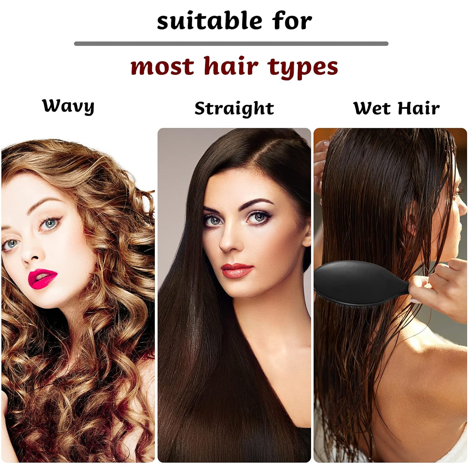 Hair Brushes, 2 Pieces Boar Bristle Hair Brushes with Nylon Quill, Natural Bristles Hair Extensions for Women, Men and Kids, Promotes Smooth and Healthy Hair Growth - Image 6