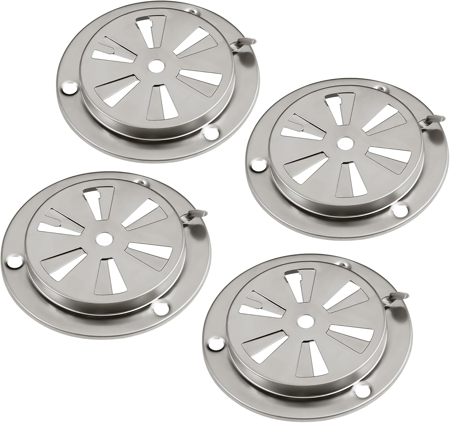 Stainless Steel BBQ Smoker Air Vent - Adjustable Grill Damper for Controlling Airflow - Replacement Parts for Grill and Smoker Vents - 4 Packs - Image 1