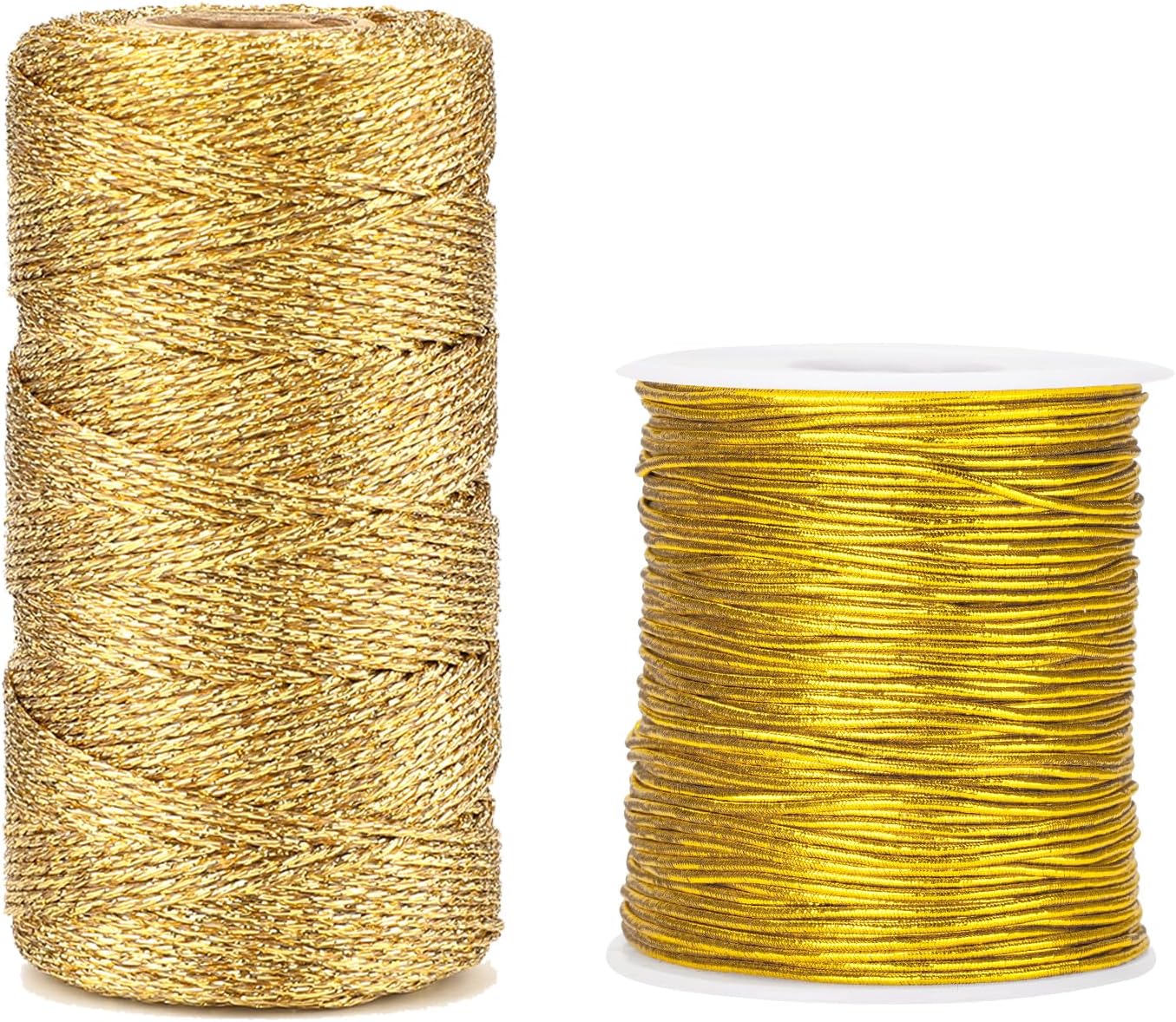 328 ft Gold Twine String and 328 ft Gold Elastic Cord - Image 1