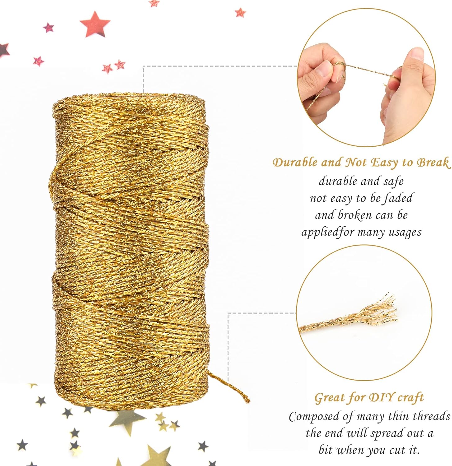 Gold Twine String and Gold Rope Bundle - Image 3
