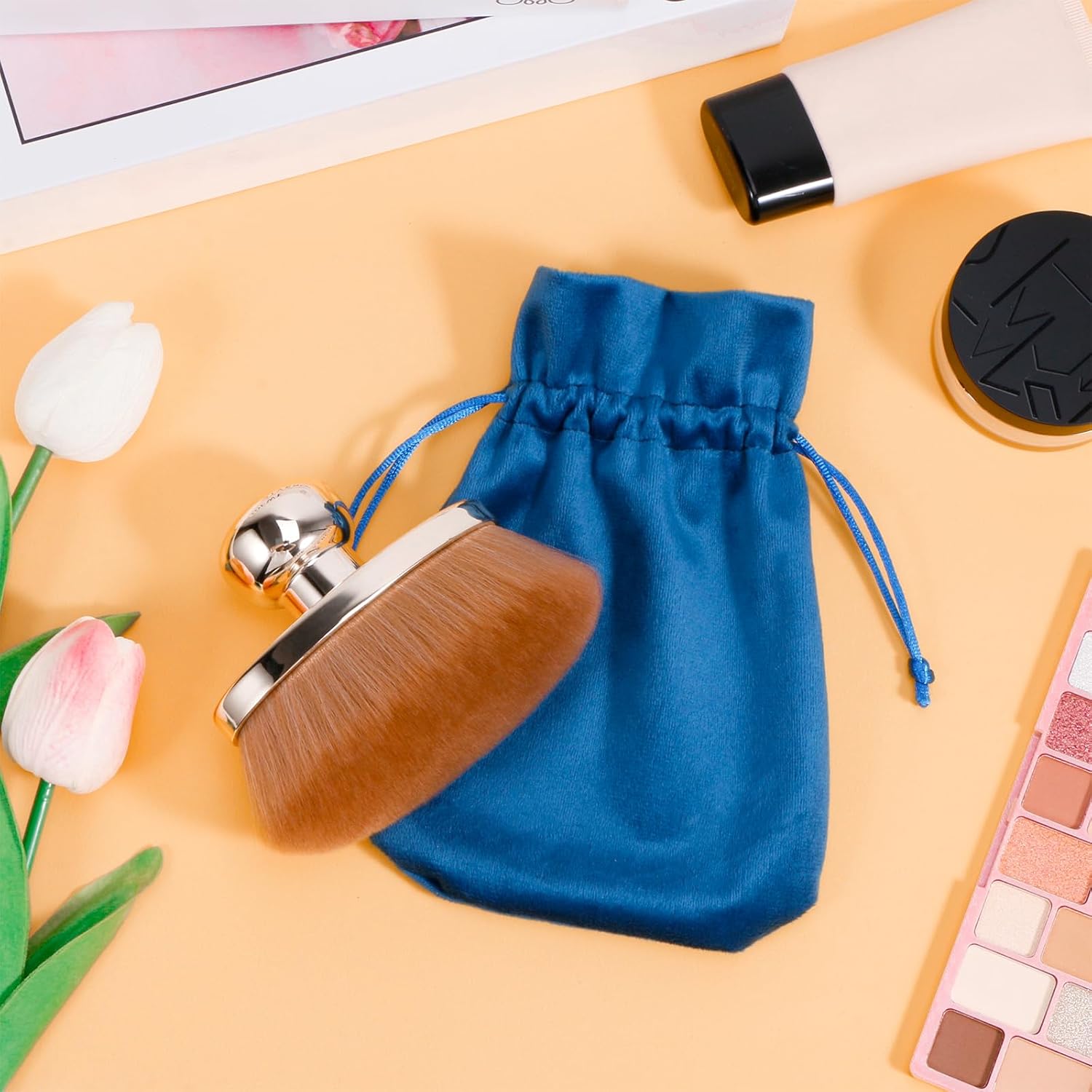Extra Large Body Makeup Brush for Self Tanner – 115mm Wide Oval Kabuki Body Brush for Bronzer Blend & Blur, Vegan Fiber Self Tanning Brush for Legs & Body with Drawstring Bag by - Image 7