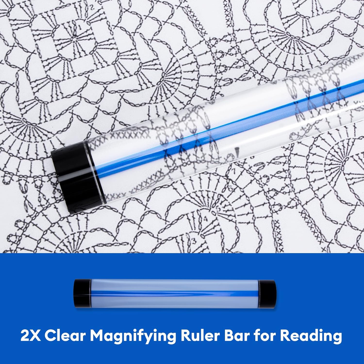 Knitting Pattern Holder with 6 Color Replacement Magnets 1 Magnifying Ruler,Cross Stitch Supplies and Accessories for Crafts Work, 12
