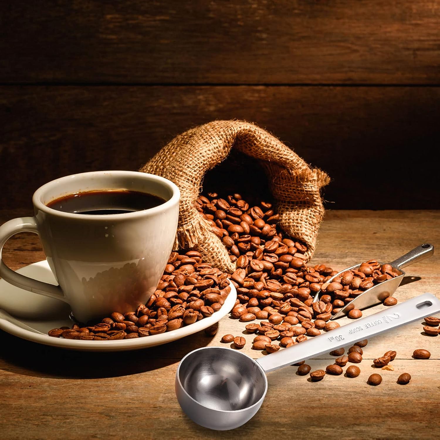 4 Pieces 2 Tablespoon Scoops with Long Handle, 30 ml Stainless Steel Measuring Spoon for Coffee Milk Fruit Powder, Loose Tea Dry, Spice Jar, Cooking Baking, and Other Dry Goods - Image 6