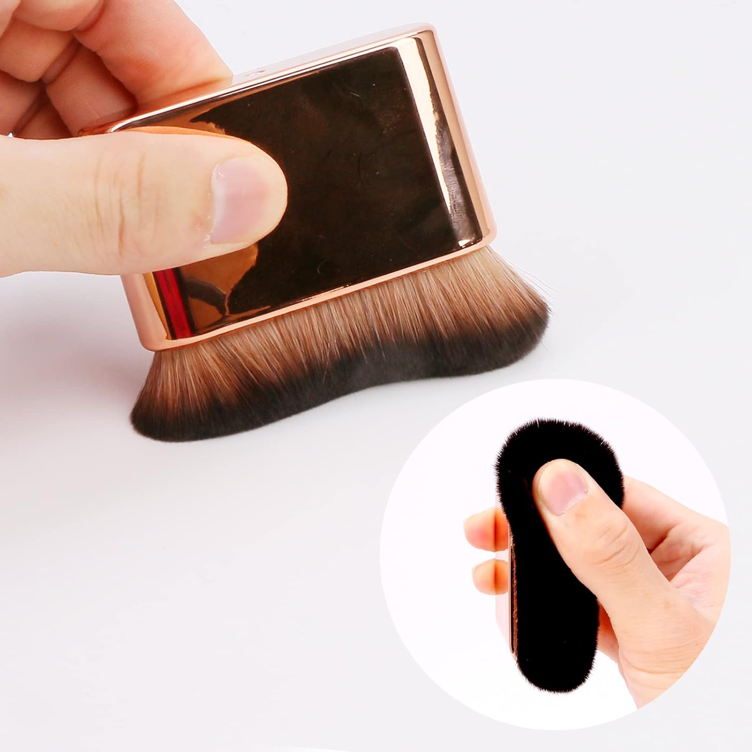 2pcs Self Tanner Brush & Kabuki Brush for Body - Self Tanning Applicator, Body Bronzer Brush for Fake Tan, Sunscreen, Makeup - Face & Body Foundation Brush - Image 3
