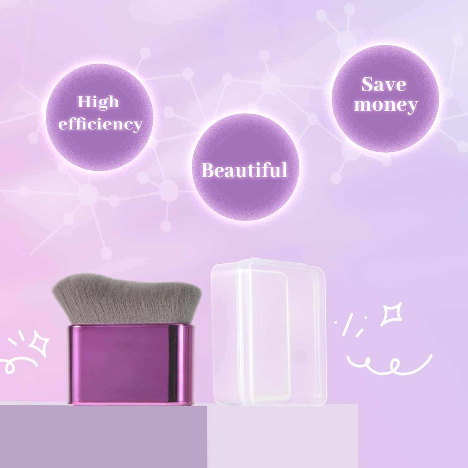 2pcs Self Tanner Brush & Kabuki Brush for Body - Self Tanning Applicator, Body Bronzer Brush for Fake Tan, Sunscreen, Makeup - Face & Body Foundation Brush - Image 8